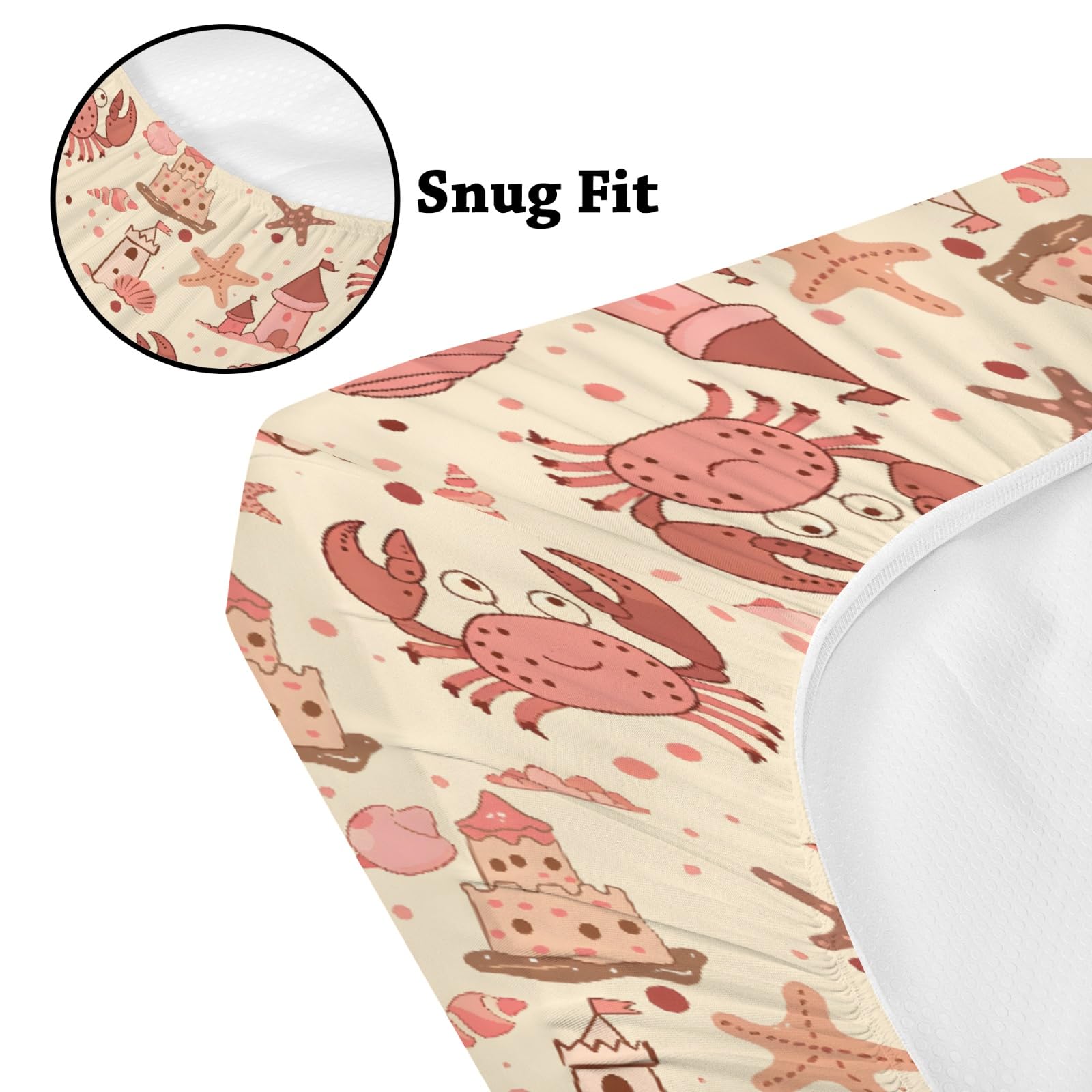 KuphiL10C fitted crib sheet with elastic edges prevents slipping.