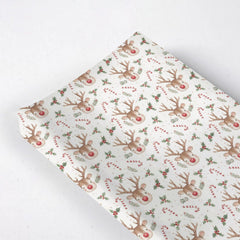 Kuphil10c watercolor Christmas Reindeer cover for 16x32 changing pads, festive nursery style