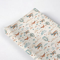 KuphiL10C watercolor planes stars cloud pattern changing pad cover adds playful nursery style