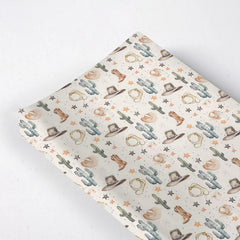 KuphiL10C western-theme changing pad cover with soft polyester fabric for quick diaper changes.