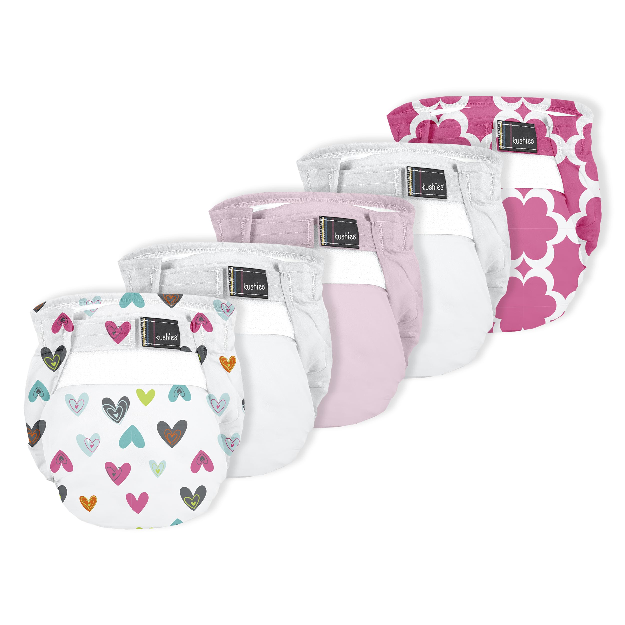Kushies all-in-one form-fitted diaper with outer waterproof shell for quick changes.