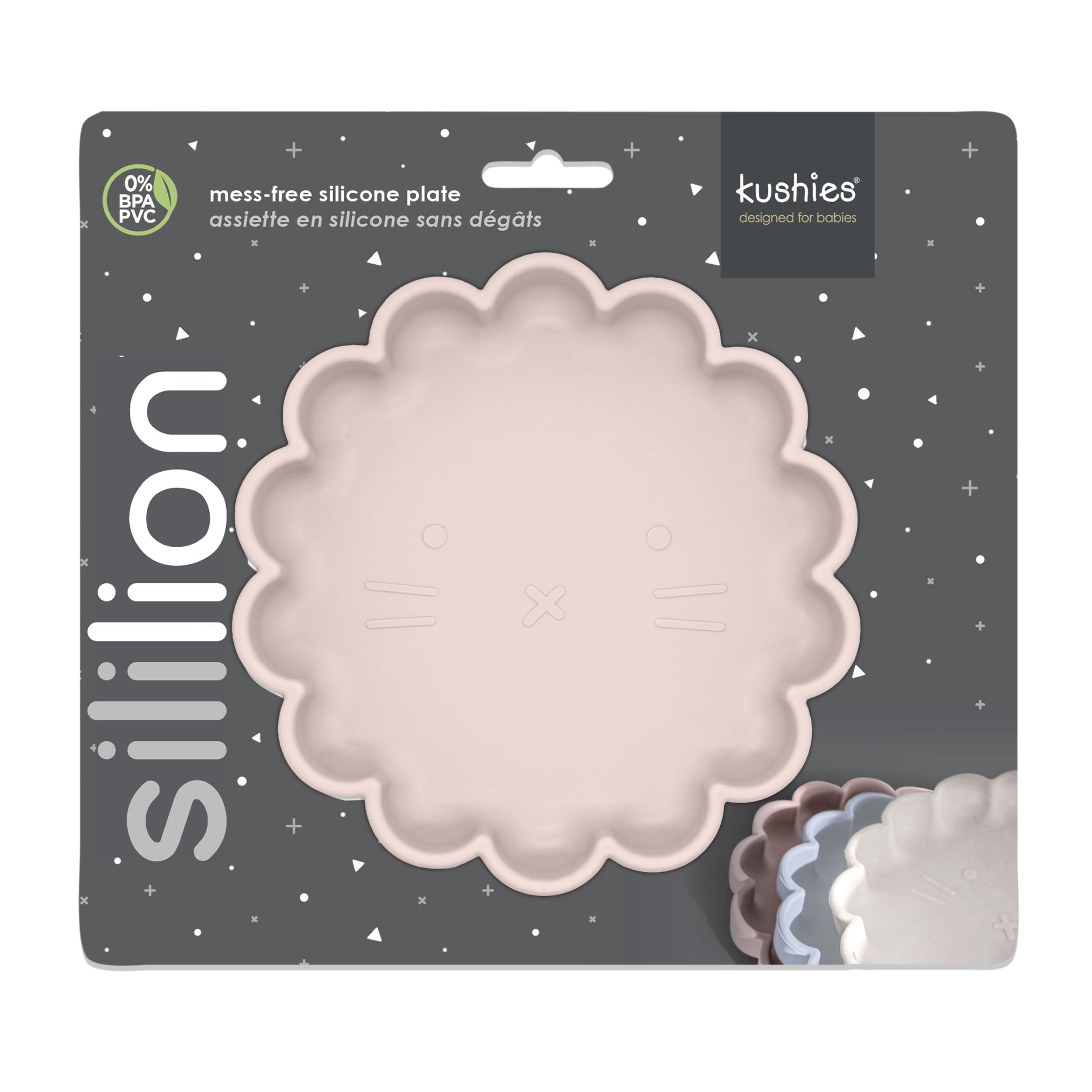 Kushies SiliLion pink plate doubles as a baking mold after weaning.