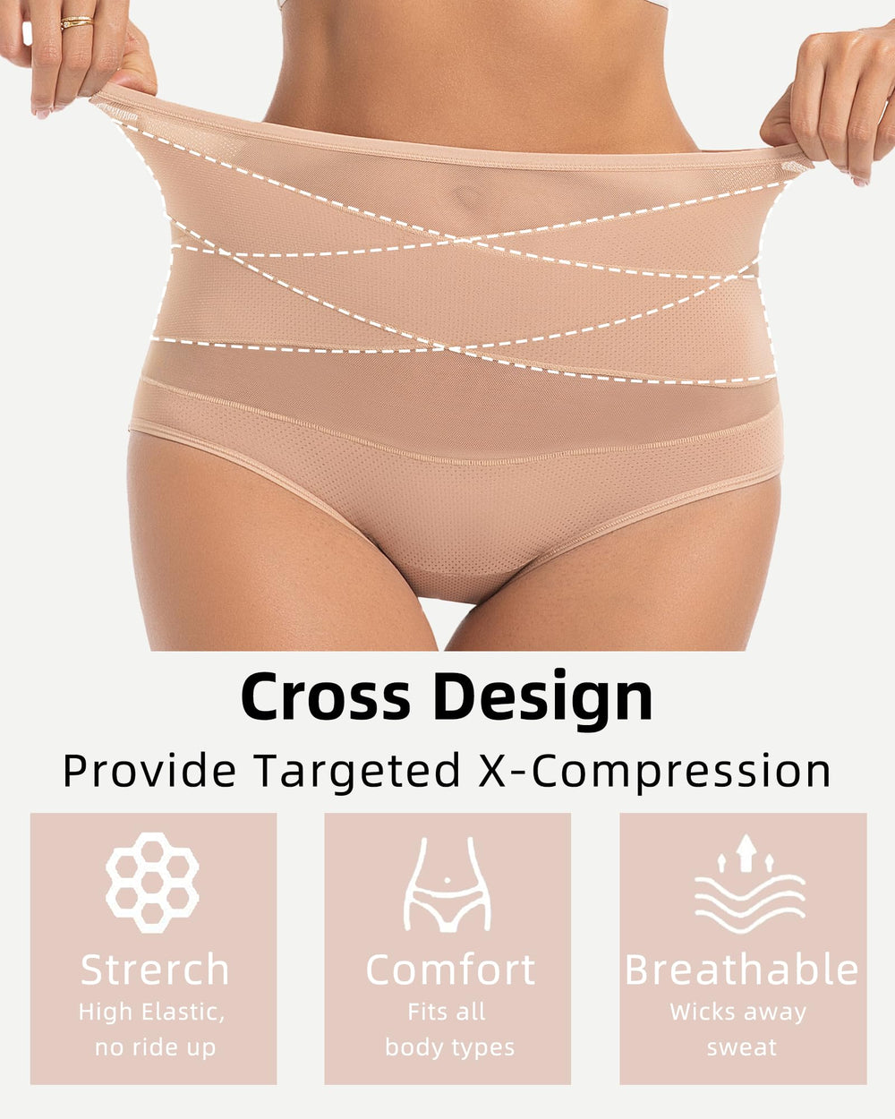 Kvitko leakproof underwear mesh panel detail for breathable comfort during workouts