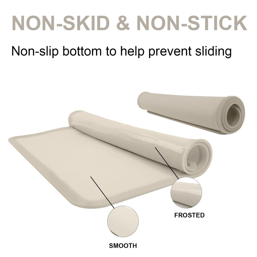 KVK placemats resist stains and clean easily after meals.