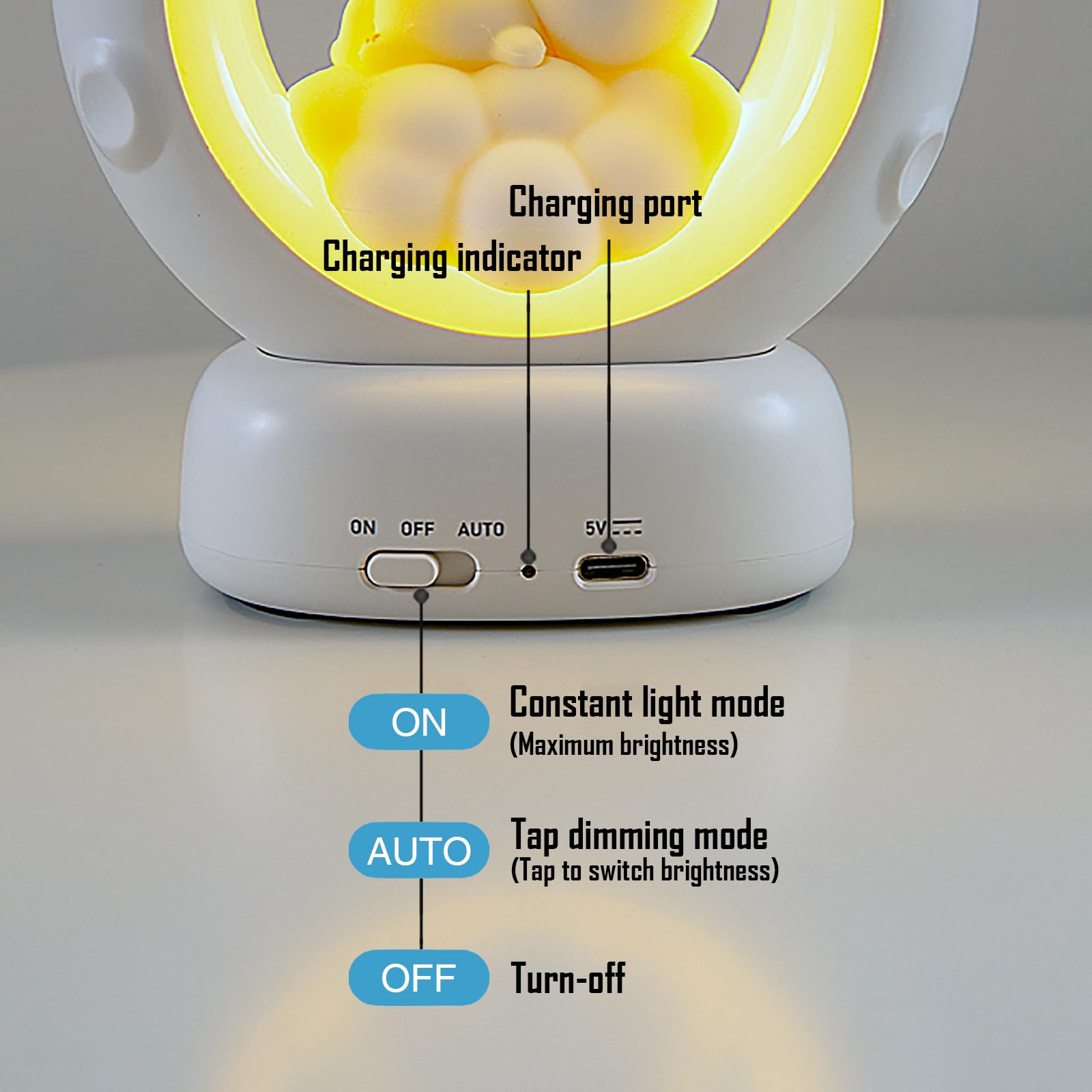 KVPPVT USB-rechargeable lamp, charge-friendly and portable