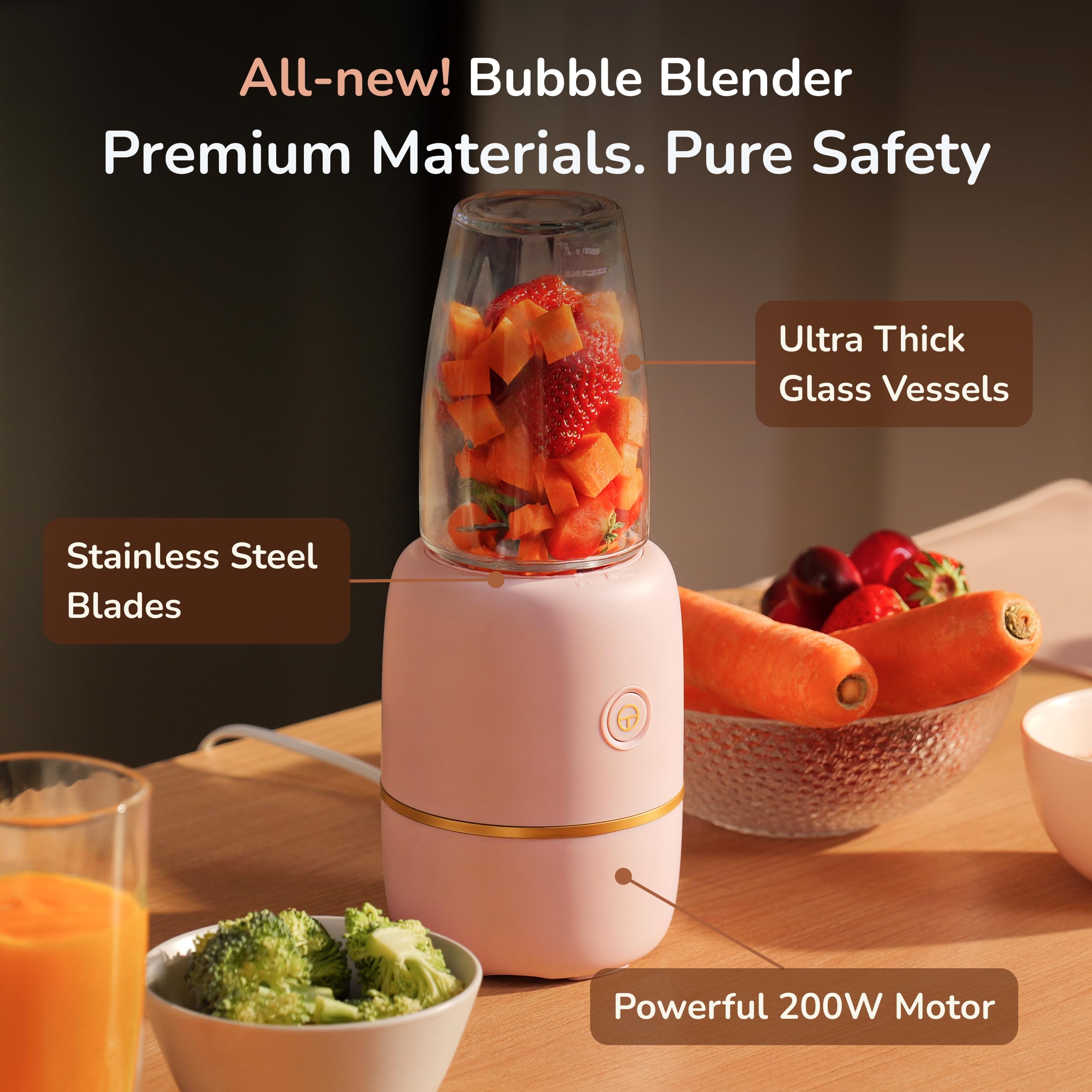 Kwiplee Bubble Blender compact design fits on countertops