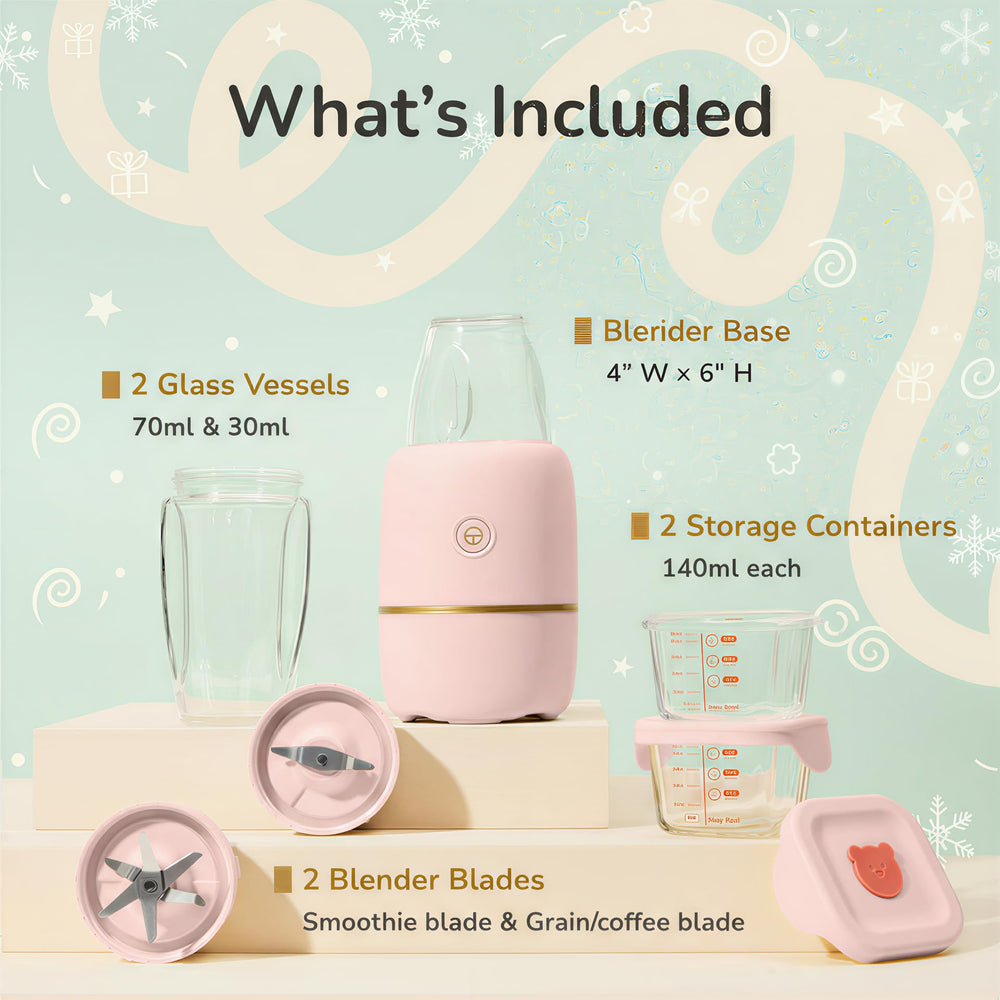Kwiplee Bubble Blender Rose demonstrating hands-free one-touch blending