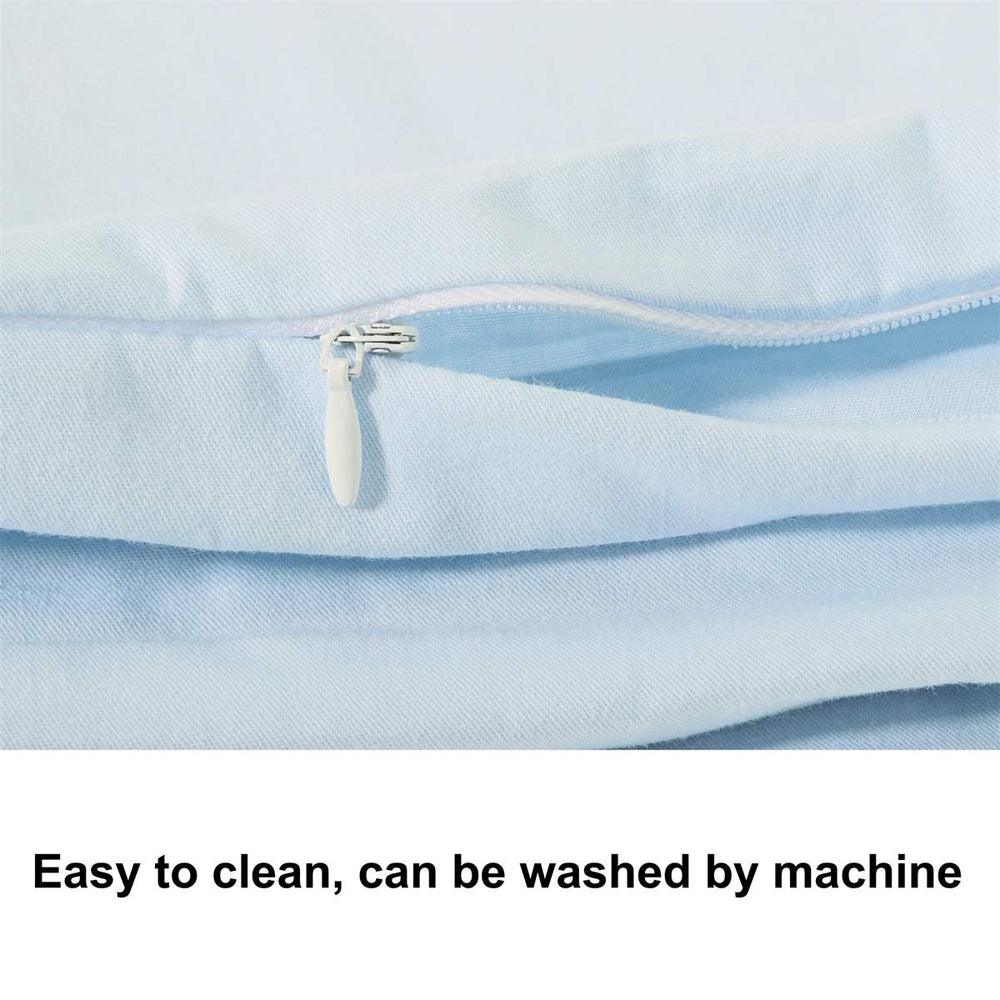 KWLET blue cotton fabric close-up, plush texture and durable weave