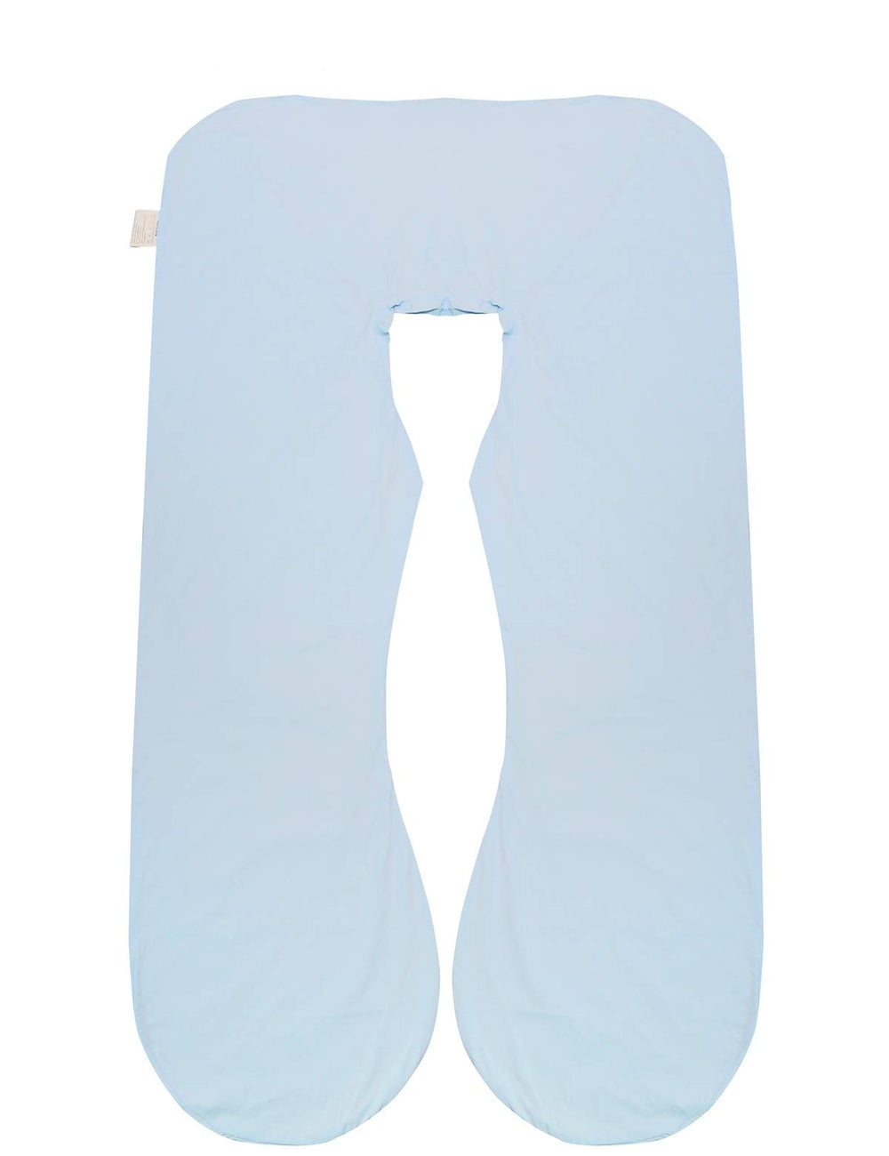 KWLET blue pregnancy pillow cover, front view, ultra-soft cotton for comfortable sleep