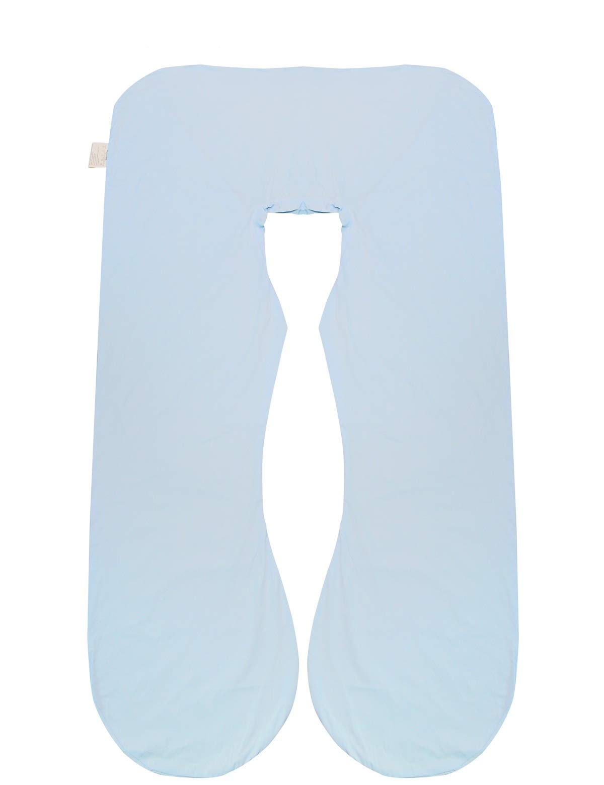 KWLET blue pregnancy pillow cover, front view, ultra-soft cotton for comfortable sleep