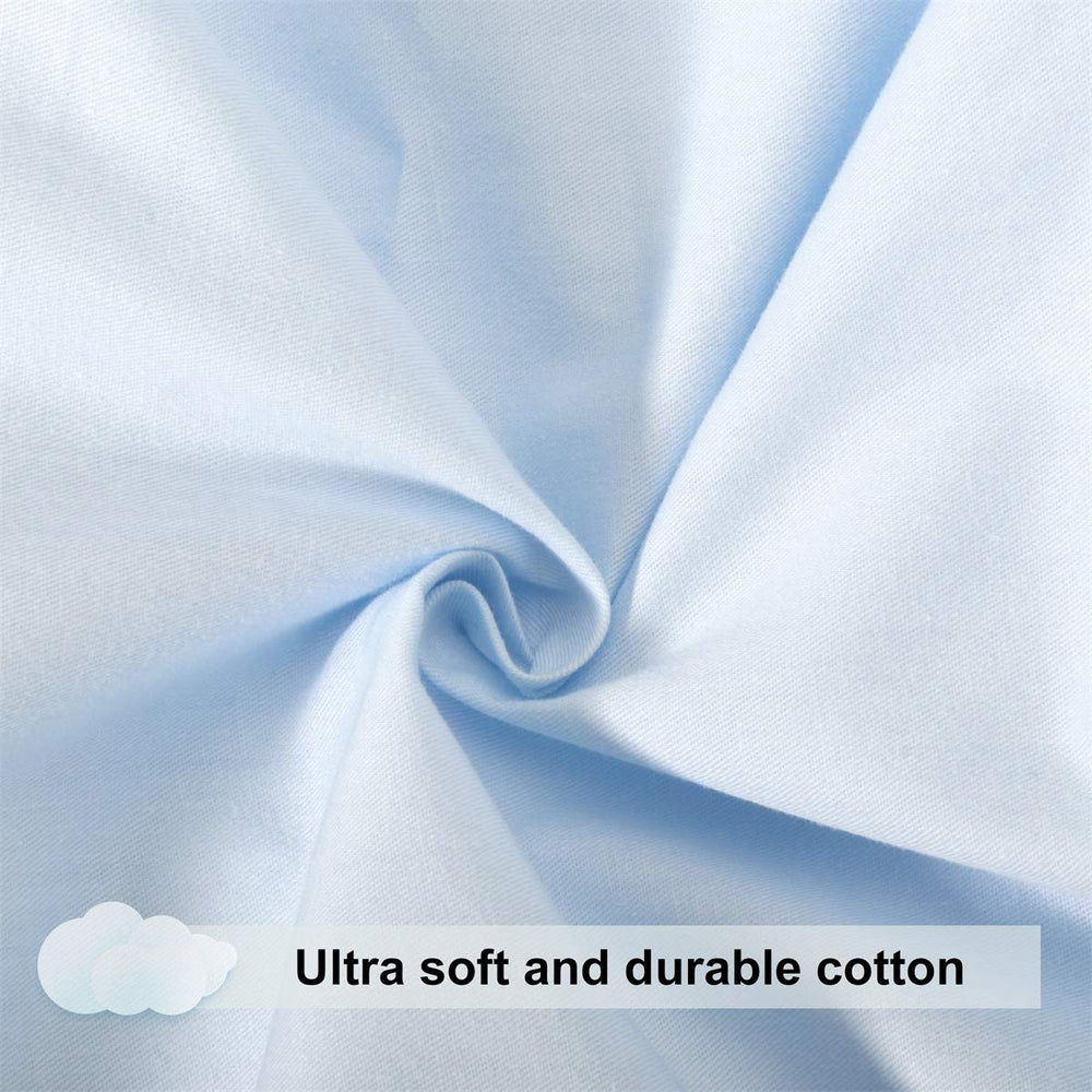KWLET blue pillow cover, side view, fits most U-shaped pillows