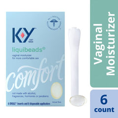 K-Y Liquibeads dissolving ovule releasing moisture within minutes.
