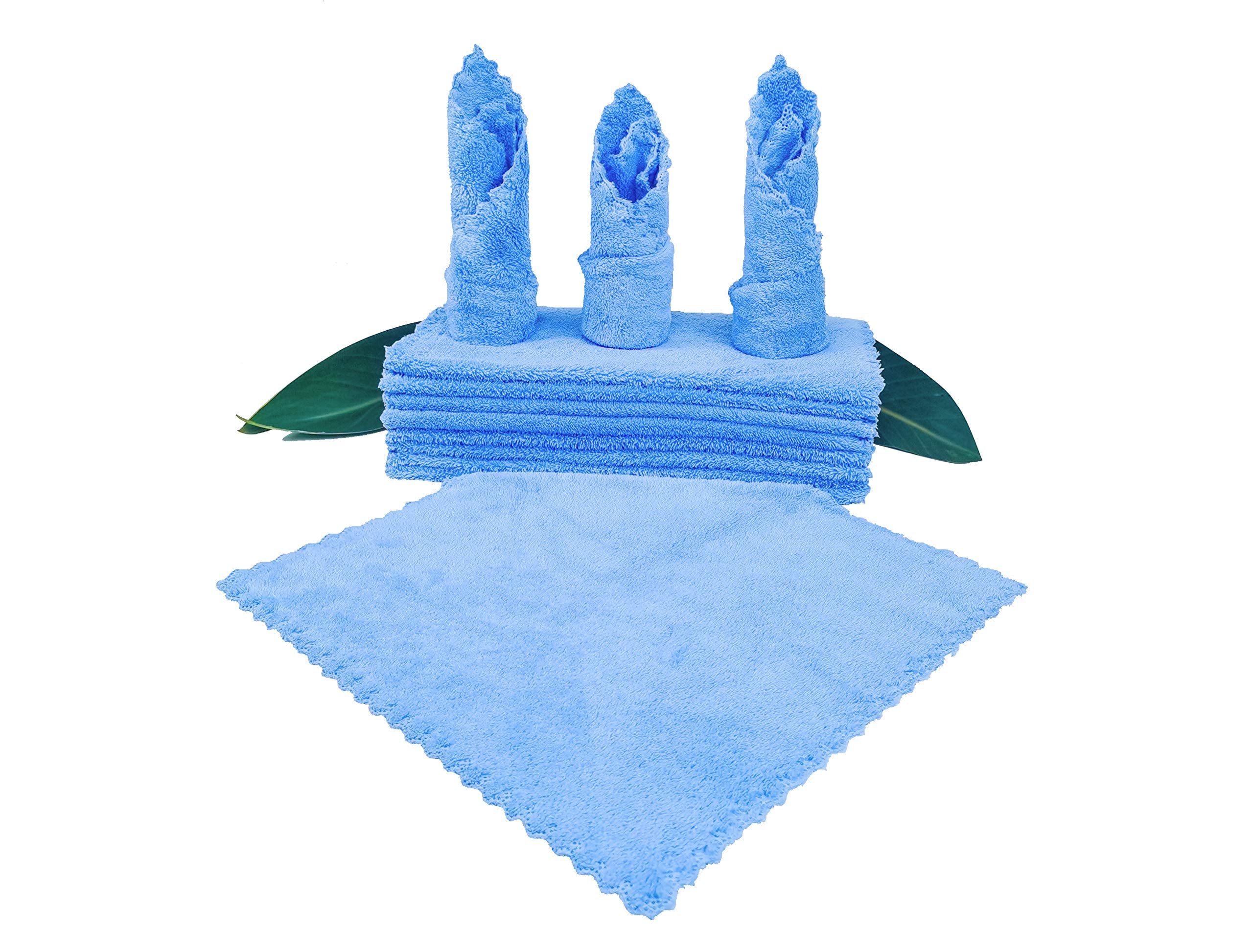 Kyapoo blue washcloth, versatile for babies and toddlers during bath or burp time.