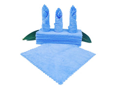 Kyapoo blue washcloth, versatile for babies and toddlers during bath or burp time.
