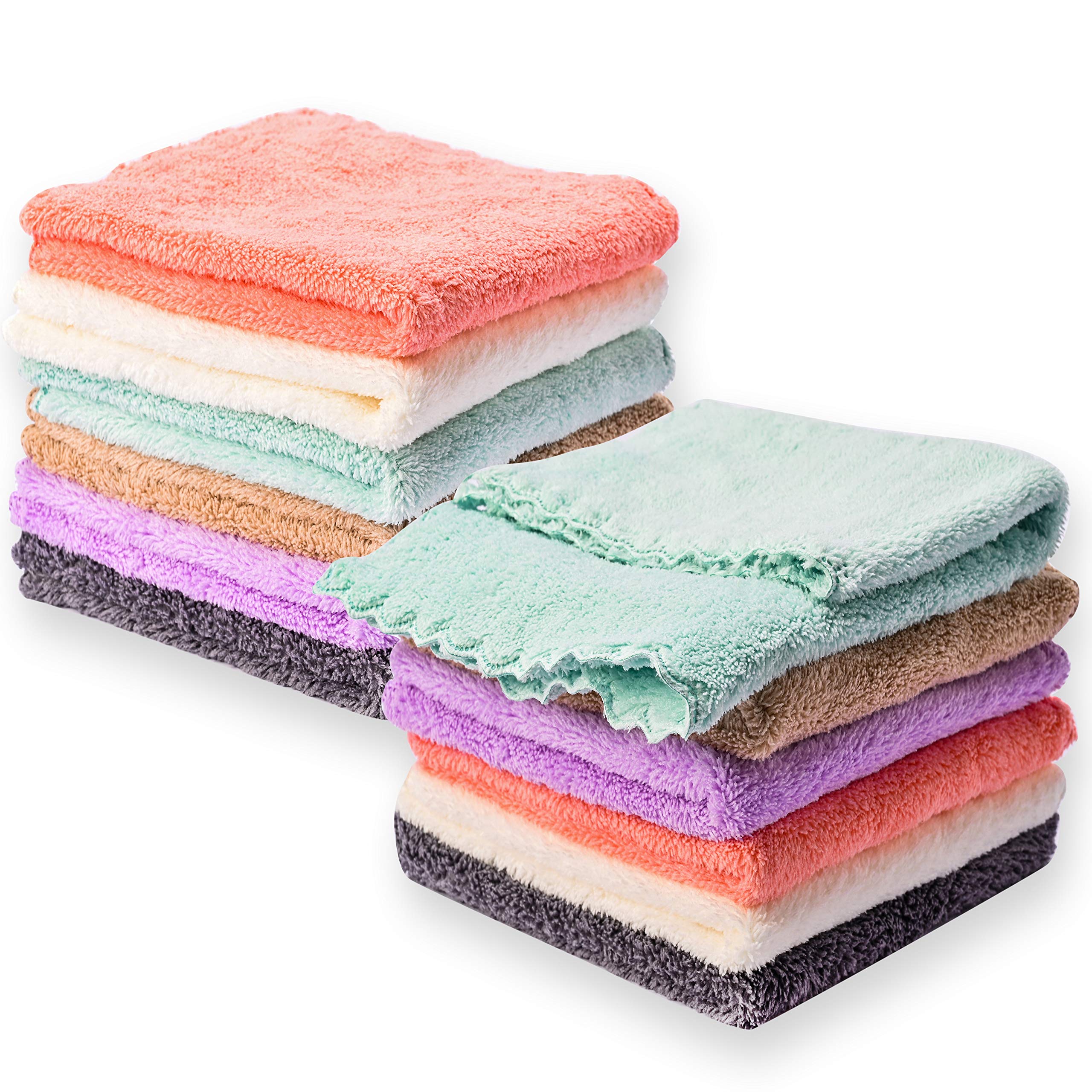 Kyapoo baby washcloths in soft coral fleece offering gentle cleansing for newborns