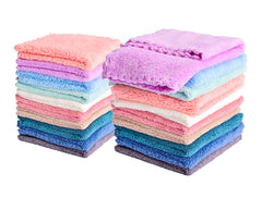 Kyapoo coral fleece baby washcloth closeup showing ultra-soft texture and absorbency