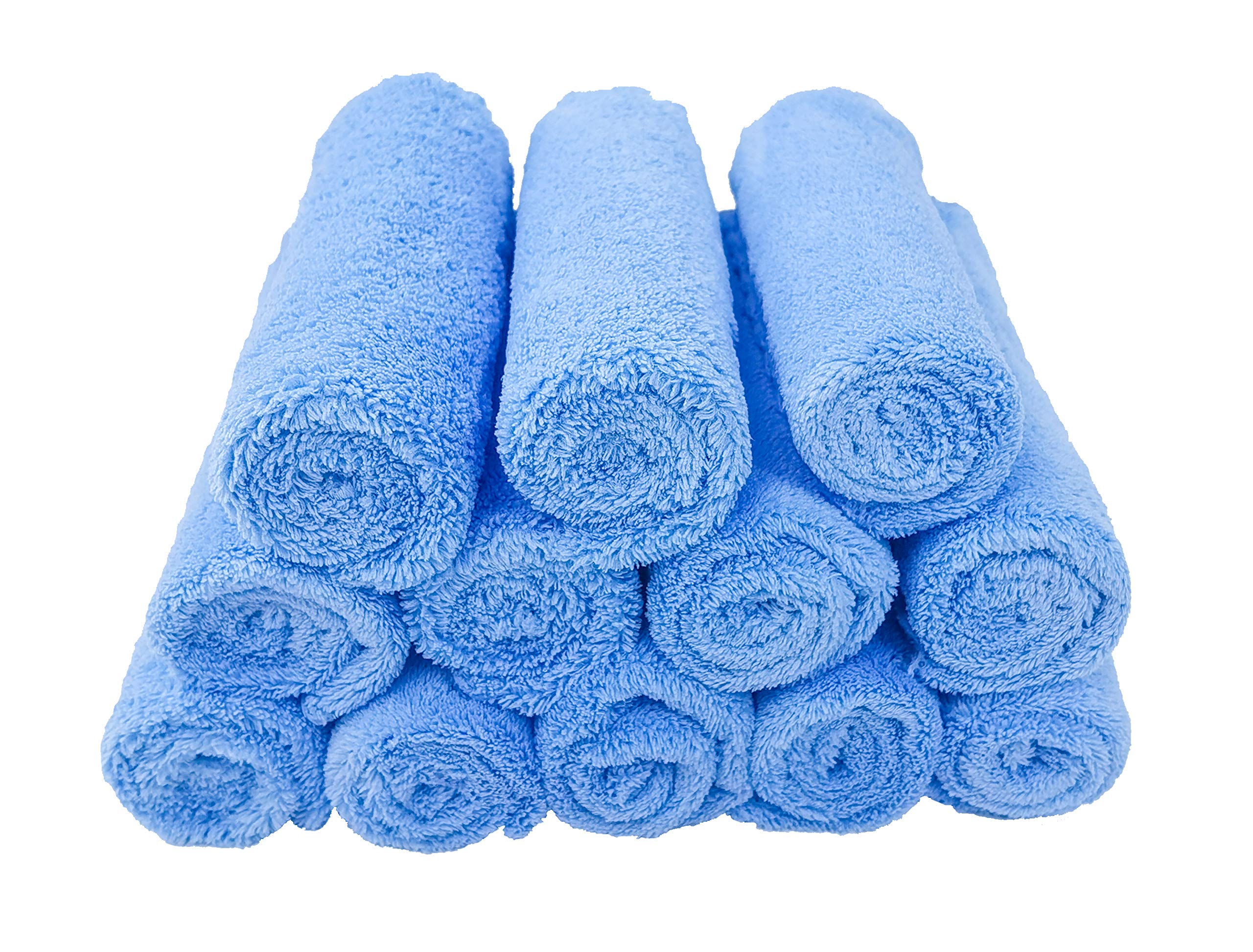 Kyapoo 12x12 inch washcloths blue, perfect for bath time and makeup removal.