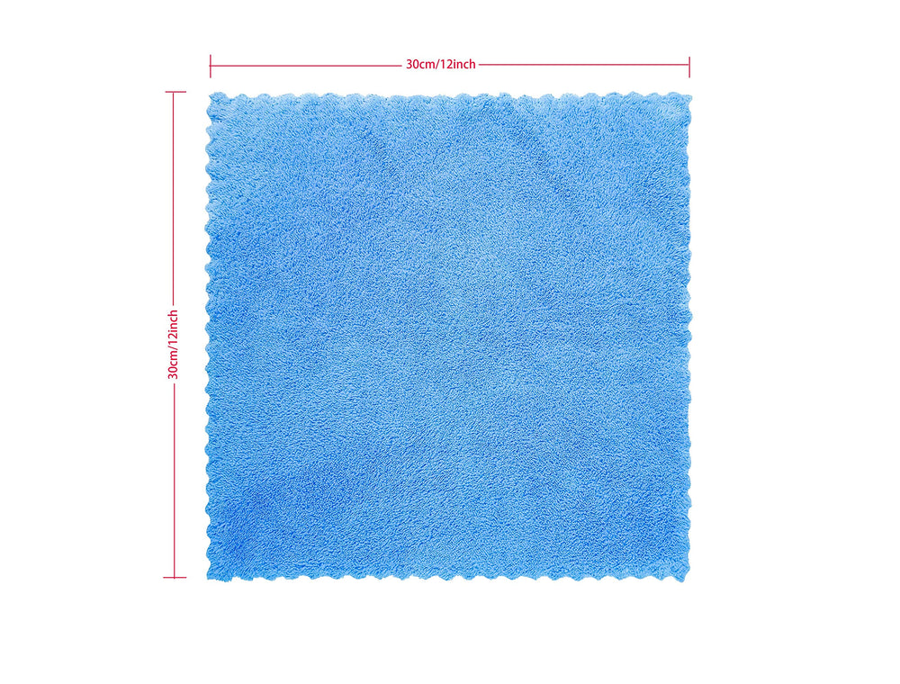 Kyapoo coral fleece washcloth blue, highly absorbent to soak water and soap quickly.