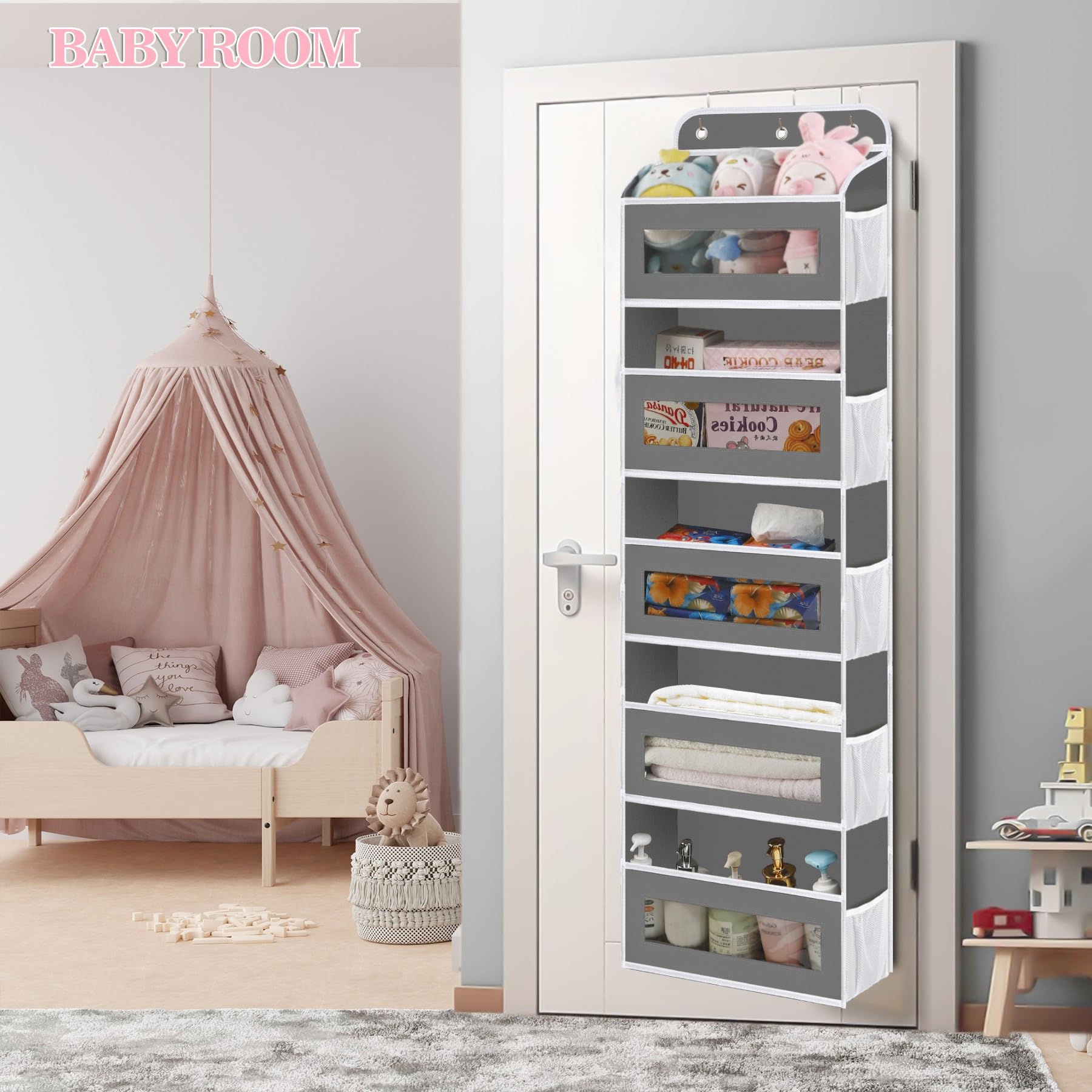 KYEVIS stuffed animal storage organizer neatly houses plush toys