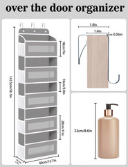 KYEVIS door organizer shows ten mesh pockets for easy item access.