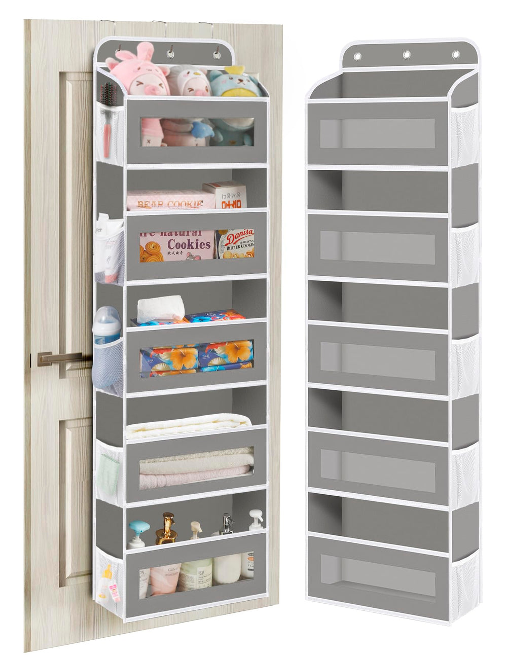 KYEVIS over-the-door organizer with five shelves for versatile doorway storage.