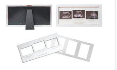 KyNora rustic white frame mounted on wall for shared ultrasound memories.