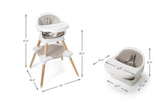 Kyrise 5-in-1 high chair in booster mode ready for toddler dining
