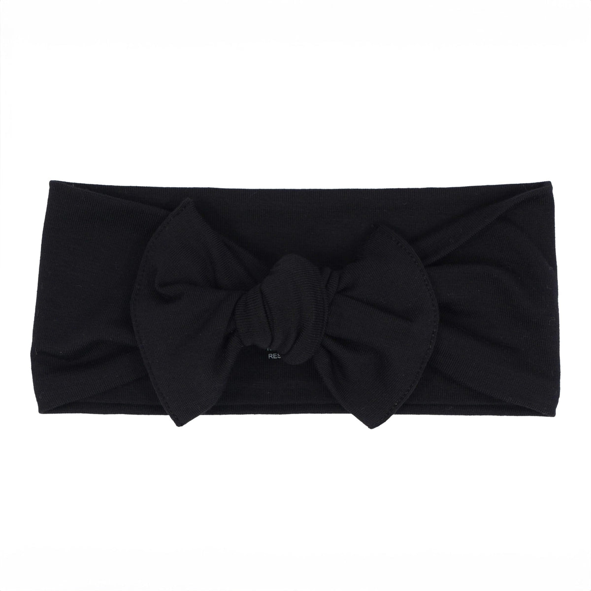 KYTE BABY bamboo bow midnight close-up with soft fabric and gentle stretch