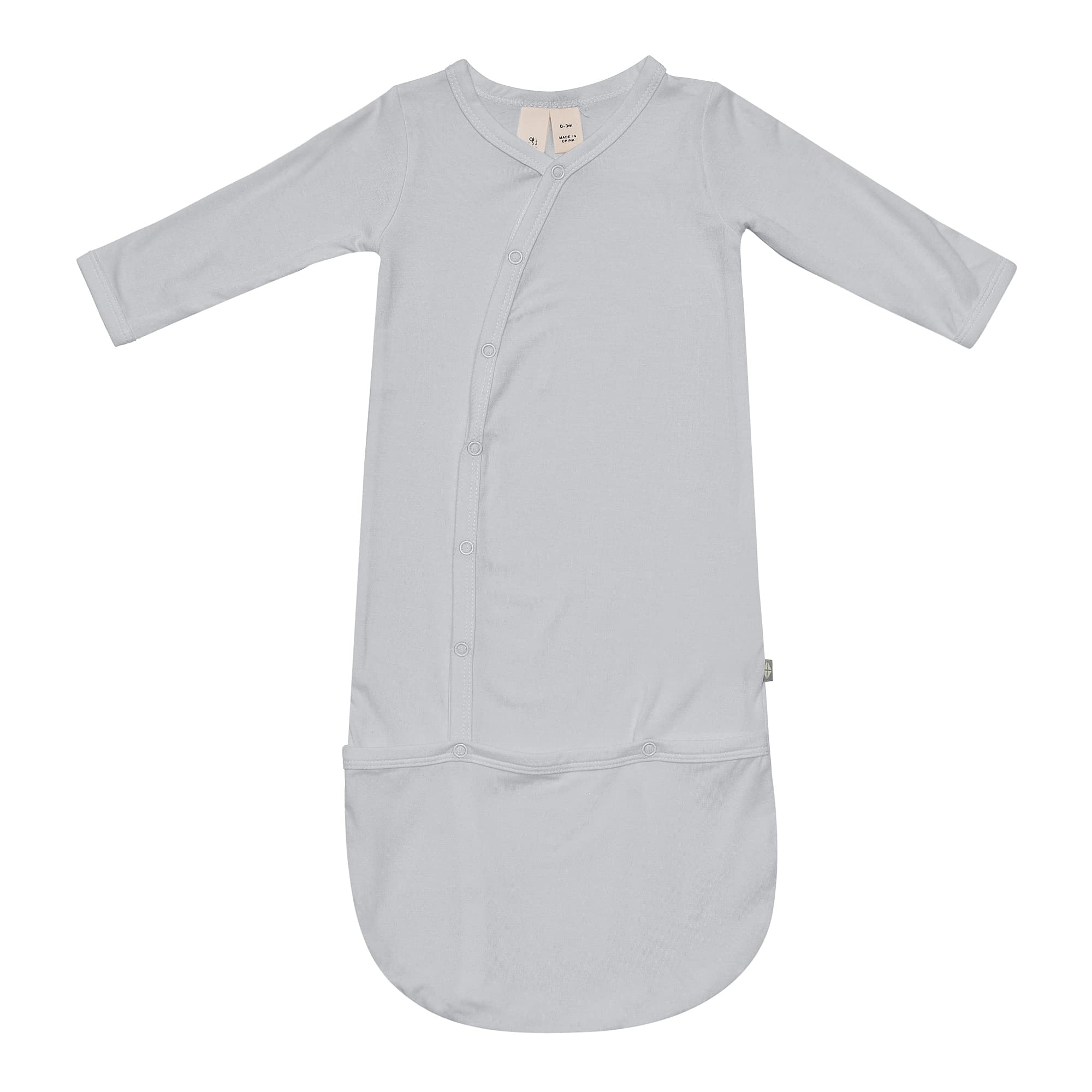 KYTE BABY Bundlers sleeper gown in storm, breathable bamboo fabric for delicate skin.