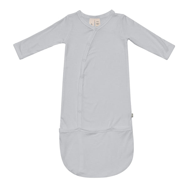 KYTE BABY Bundlers sleeper gown in storm, breathable bamboo fabric for delicate skin.