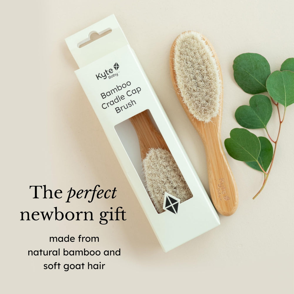 Kyte Baby eco-friendly brush supports gentle grooming with renewable bamboo and natural fibers.