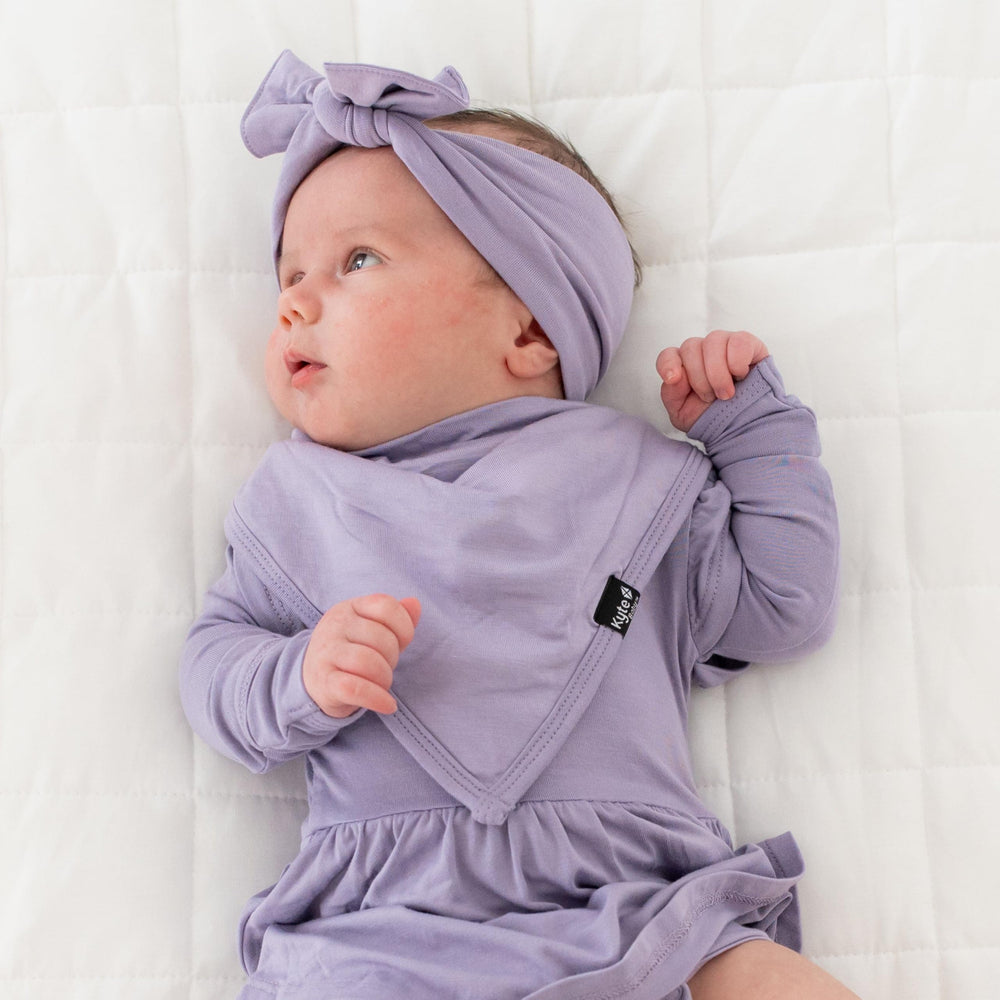 KYTE BABY rayon bamboo bow on baby outfit showing breathable fabric and style