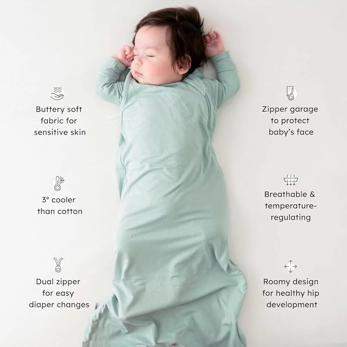 Kyte Baby sleep bag interior warmth with soft polyester lining for cozy nights.