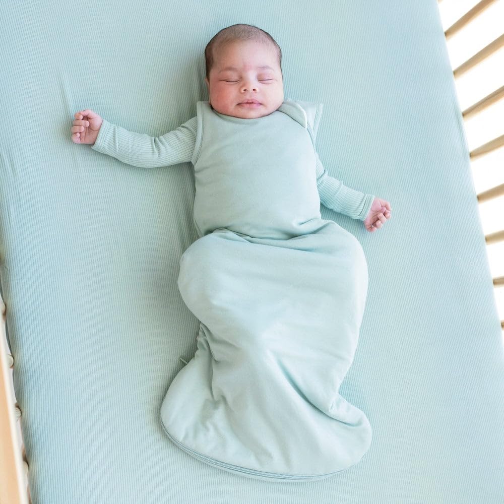 KYTE BABY sleep bag sage zipper detail for easy changes