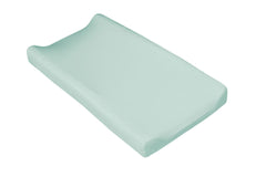 Kyte Baby change pad cover in sage provides silky bamboo rayon comfort for diaper changes.