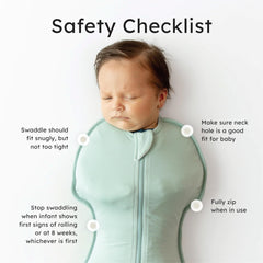 KYTE BABY swaddle bag Sage shows natural arm position and relaxed fit