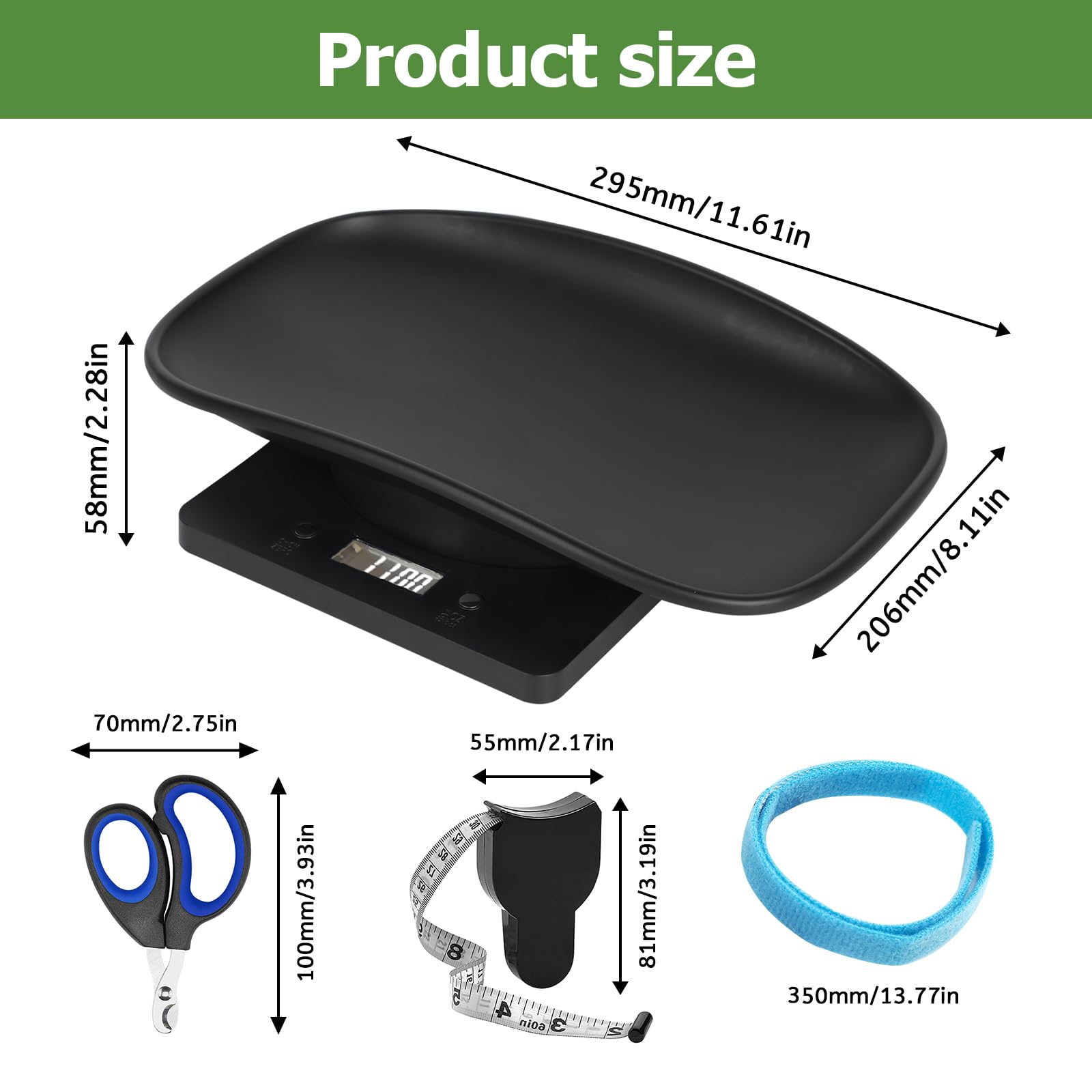 Kytree Digital Pet Scale LED display provides clear weight readings from all angles