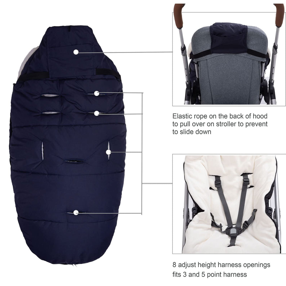 KZ Dotnz footmuff with removable top layer doubles as a seat cover.