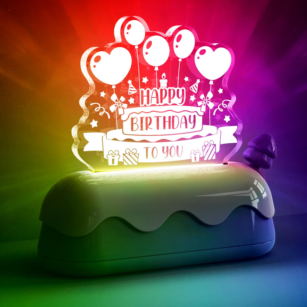 L LOHAS LED cake-shaped night light adds cozy ambience to a kid's room.