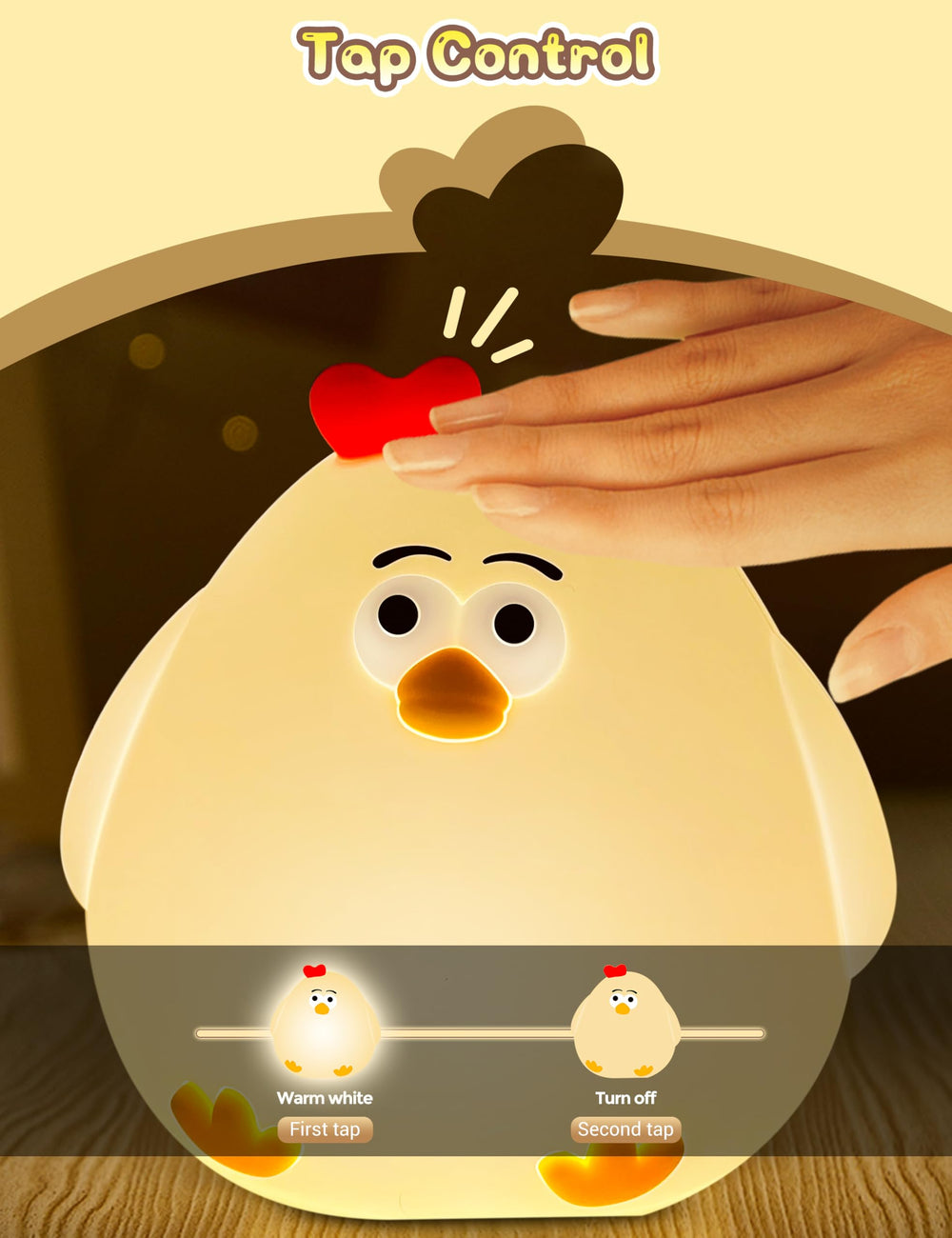 L LOHAS LED cute chick lamp enhances bedtime coziness for kids