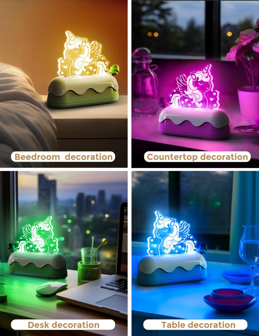 L LOHAS LED multicolor mode lamp cycling eight colors.