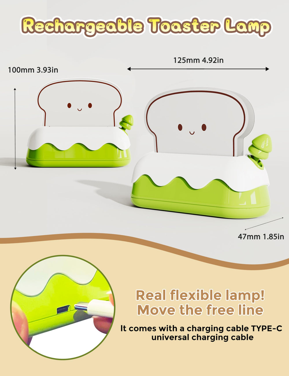 L LOHAS LED portable night light for bedroom or study desk.