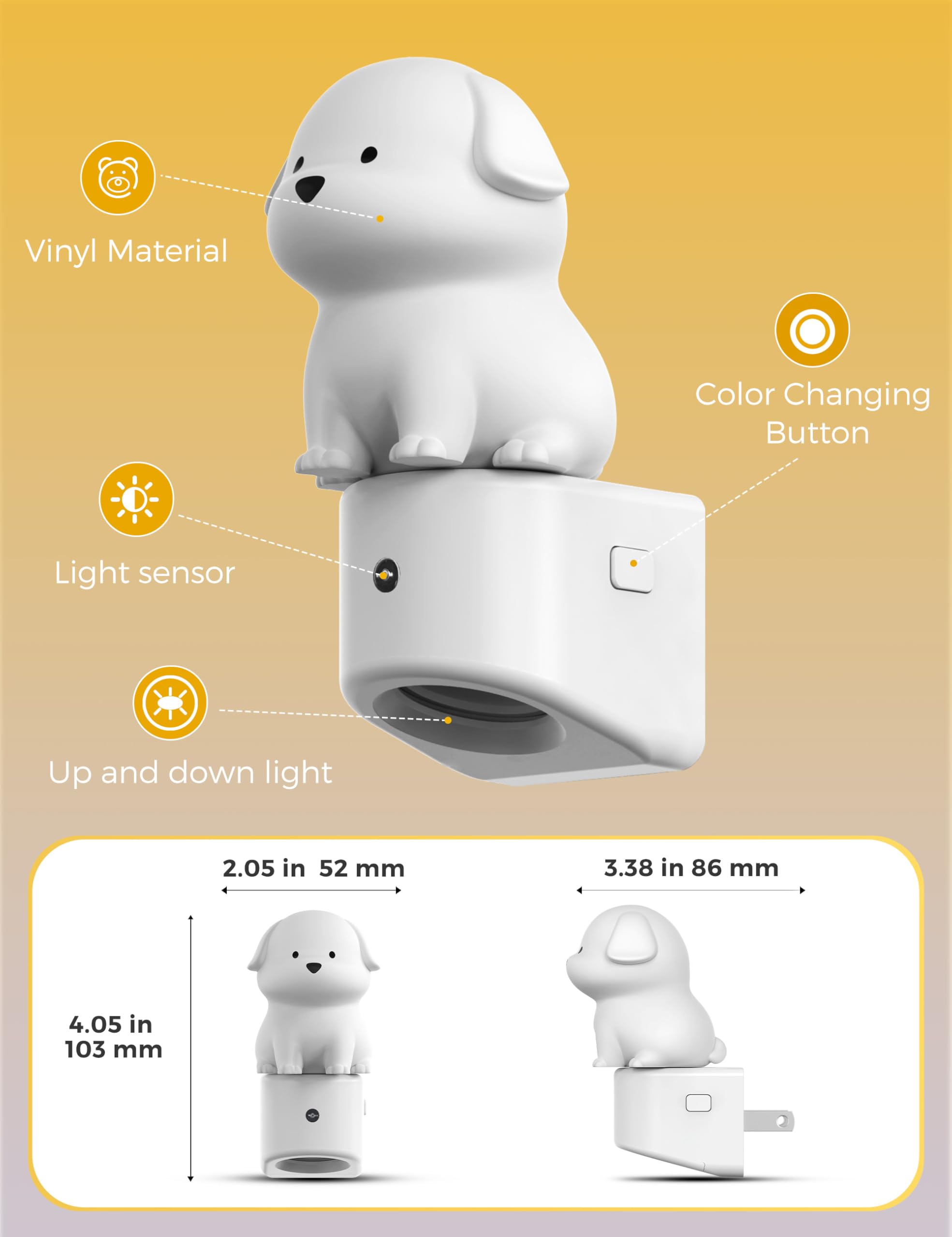 L LOHAS LED puppy night light is durable and cozy for kids.