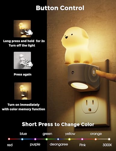 L LOHAS LED puppy night light remembers the last color when replugged.