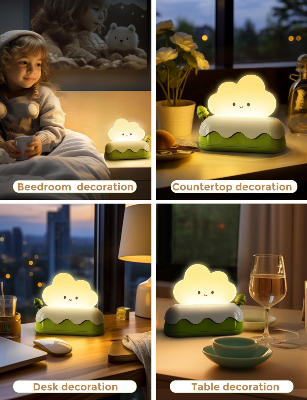 Rechargeable cloud lamp by L LOHAS LED with 2000mAh battery for all-night use