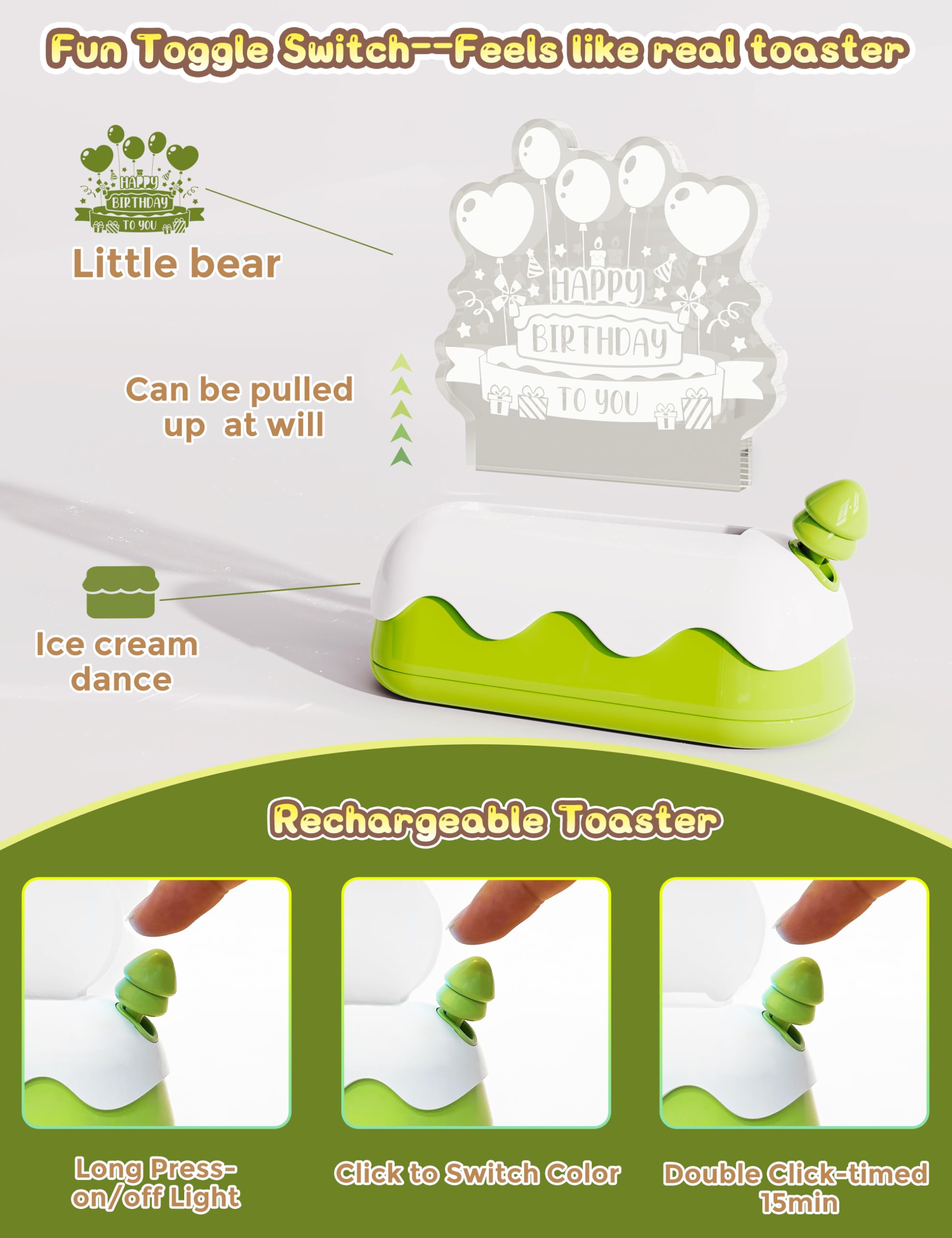 L LOHAS LED rechargeable night light with 2000mAh battery for cordless use.
