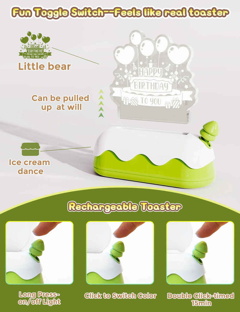 L LOHAS LED rechargeable night light with 2000mAh battery for cordless use.