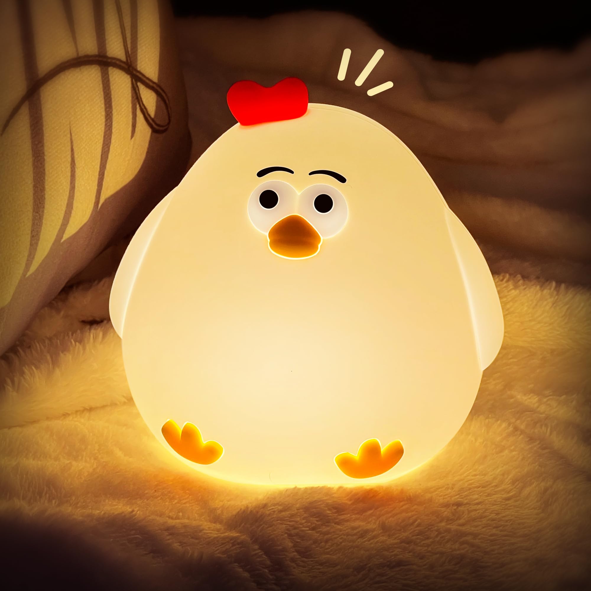 L LOHAS LED silicone chick night light adds soft glow to nursery decor