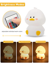 Soft silicone L LOHAS LED duck night light with safe rounded edges