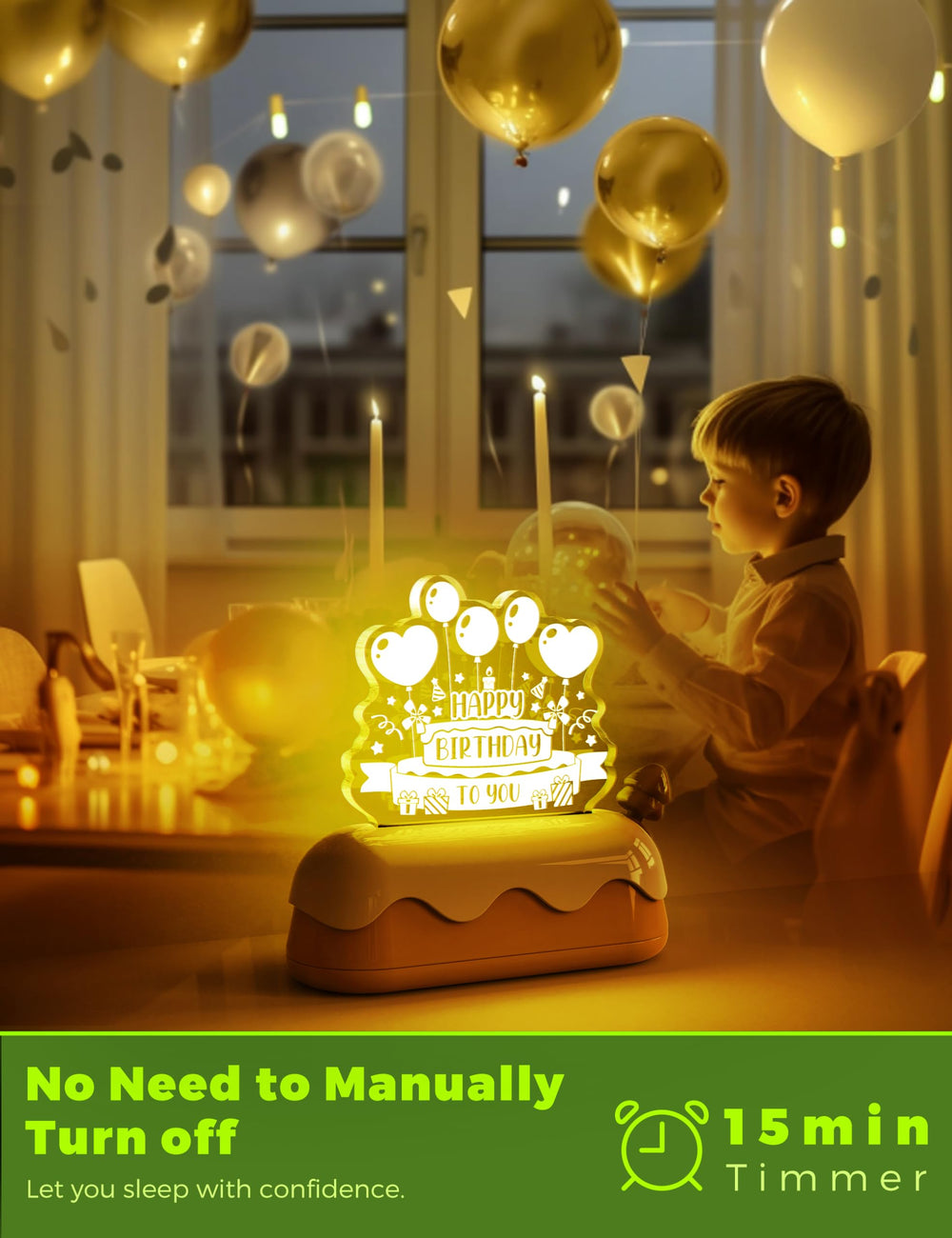 L LOHAS LED timer-enabled light with 15-minute auto-off feature.